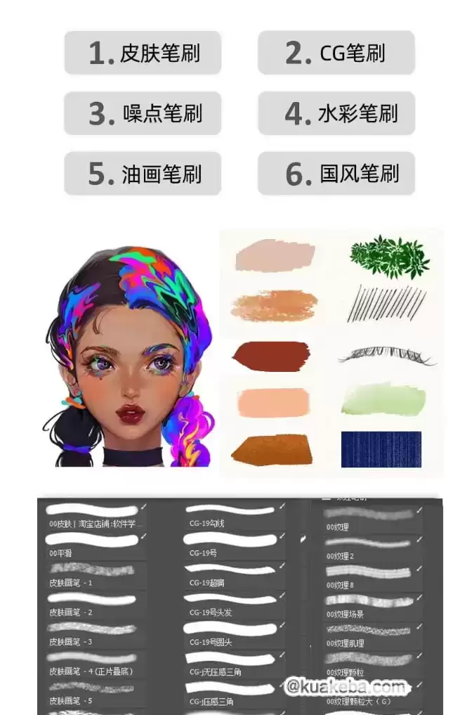 PS绘画超好用笔刷3000款合集-夸克社