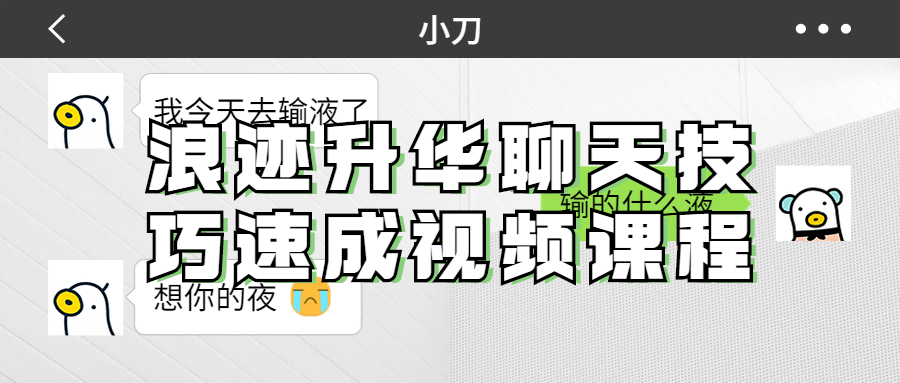 浪迹升华聊天技巧速成视频课程-夸克宝藏库