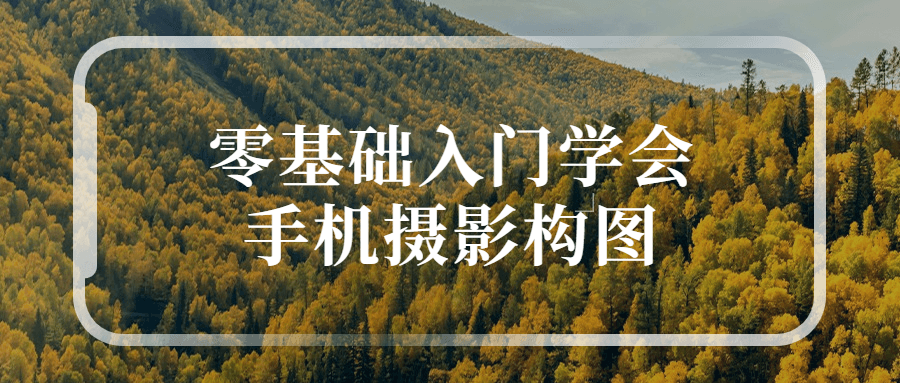 零基础入门学会手机摄影构图-夸克宝藏库