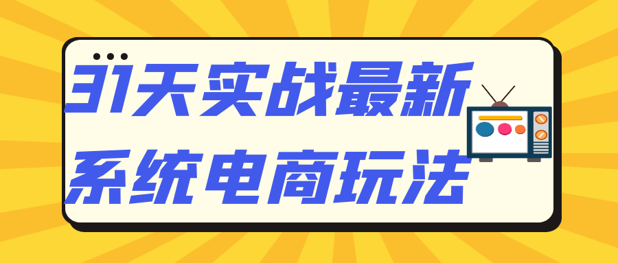 31天实战最新系统电商玩法-夸克宝藏库