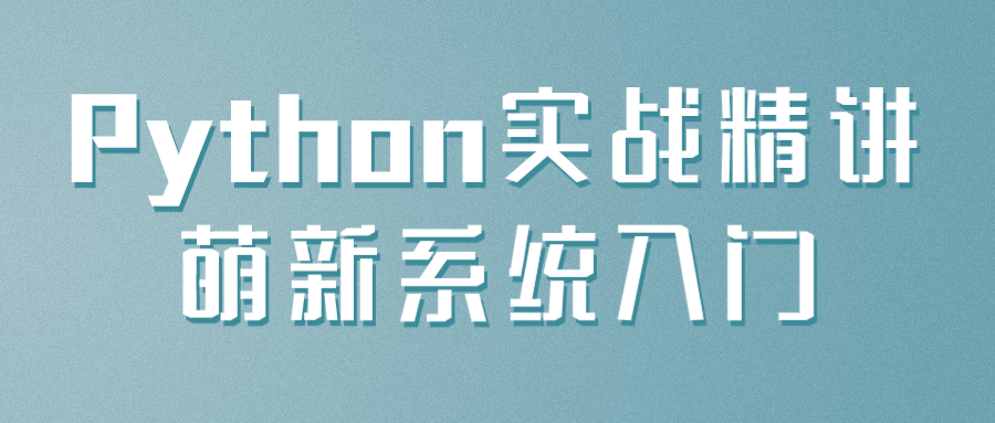 Python实战精讲萌新系统入门-夸克宝藏库