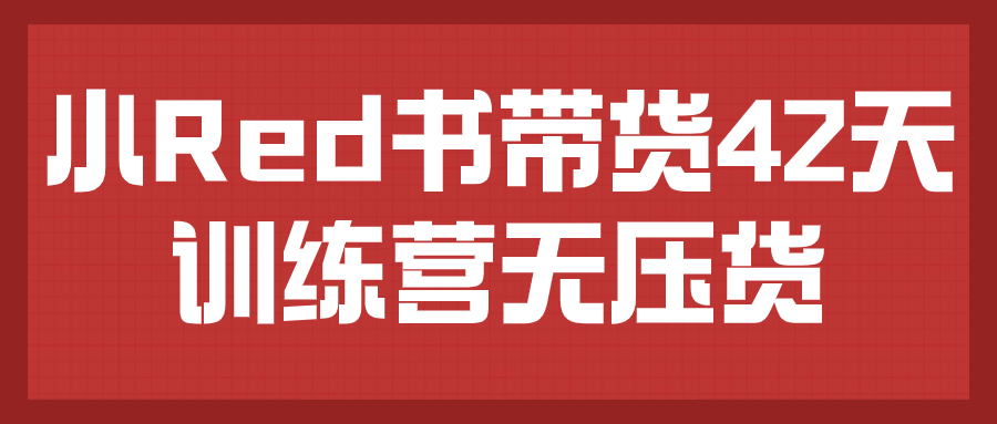 小Red书带货42天训练营无压货-夸克宝藏库